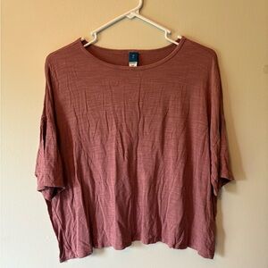 Old Navy Luxe Women's Relaxed Fit Mauve Cropped T-Shirt Size Extra Small Women's